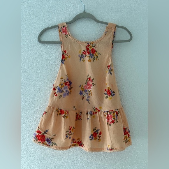 American Eagle Outfitters Peach Ruffled Tiered sleeveless Top Size M - Picture 2 of 11